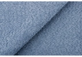 Pat matrimonial albastru cu tăblie și somieră 200x200 cm Tina – Ropez