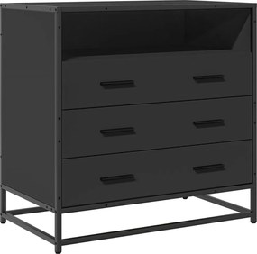 vidaXL Dulap cu sertare, negru, 70x41x70 cm, lemn compozit