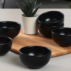 Set 6 Boluri, Ceramica, ST1011, Negru