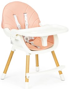 Scaun de hrănire 2 în 1 roz