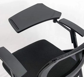 Scaun conferință negru HRC 603 pliabil cu măsuță rabatabilă și mesh