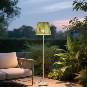 Lampă de podea de exterior albă cu abajur din frânghie verde IP44 - Virginia Jayla