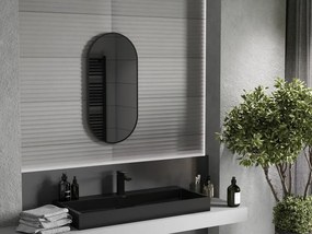 Mexen Loft oglindă de baie ovală 80 x 40 cm, ramă neagră - 9851-080-040-000-70