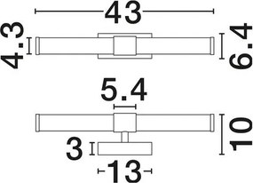 Aplica de perete LED baie IP44 ALTO negru