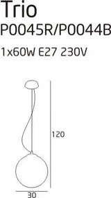 Pendul diam.30cm, H-120cm, Trio negru P0044 MX