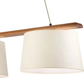 Lampă suspendată pe cablu AIDA 2xE27/15W/230V Ø 35 cm stejar/crem