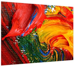 Tablou pe sticlă - Abstractizare albăstrire cu o perie (70x50 cm)