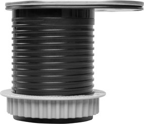 Priză încorporabilă în blat Slide GTV, 1 priză Schuko, USB A + C, oțel inoxidabil, D:60 mm Metal/Plastic, Otel inoxidabil