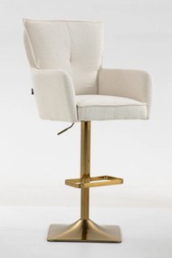 HR250KW Scaun Crem Boucle Bază Aurie