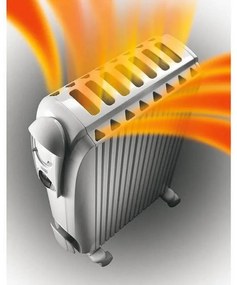 Radiator cu ulei DeLonghi TRD41025 DRAGON 4, 2500W, 3 trepte, Pana la 75 m², 10 elementi, Termostat, Functie anti-inghet, Alb