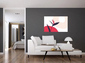 Tablou - Abstracție florală roz N⁰1 (90x60 cm)