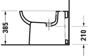 Duravit 22411000002 - Bideu de podea D-CODE 35,5x52,5 cm ceramică/alb lucios