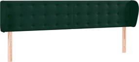 vidaXL Tăblie de pat cu aripioare verde închis 203x23x78/88 cm catifea