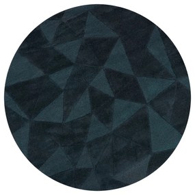 Covor albastru-verde țesut manual rotund din lână ø 160 cm Shard Teal – Flair Rugs