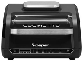 Resigilat: Fripteuza cu aer cald si grill  8in1 Beper P101FRI080, 1700W, 8 programe, 3.8 L, 230°C, Negru