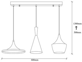 Elmas - 3561 Candelabru design interior Negru Aur 80x80x130 cm