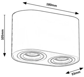 Spot KOBALD 2xGU10/42W/230V alb Rabalux 2052