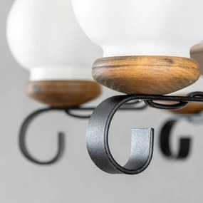 Brilagi - Candelabru cu lanț ROATA, 8xE14/40W/230V, Ø 70 cm, fag