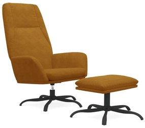 3097845 vidaXL Scaun de relaxare cu taburet, maro, catifea