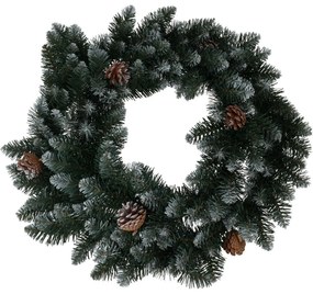 Coroniță decorativă de Crăciun Verde ca zăpada,diametru 60 cm