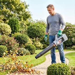 Outsunny Suflător cu Baterie 36V, Suflător de Frunze cu 2 Baterii 4Ah, Motor Brushless 1000W, 3 Niveluri de Viteză 270 km/h, Turbo Boost, Încărcător, Ușor, pentru Grădină, Frunze, Zăpadă, Praf | Aosom Romania