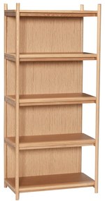 Bibliotecă în culoare naturală cu aspect de lemn de stejar 75x162 cm Heritage – Hübsch