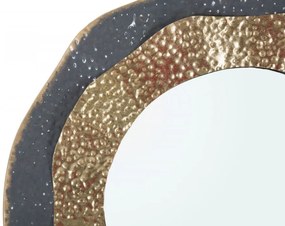 Oglinda decorativa aurie cu rama din metal, ∅ 65,5 cm, Shai Dark Mauro Ferretti