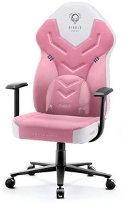 Scaun de gaming din material Diablo X-Gamer: Marshmallow Pink,Roz Diablochairs