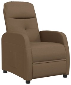 289820 vidaXL Fotoliu rabatabil, maro, material textil