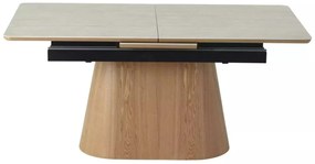 Masa extensibila Monaco travertin bej/stejar L160-200xl90 cm
