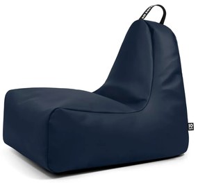 Fotoliu bean bag albastru închis cu tapițerie din imitație de piele Chill XL – So Soft?