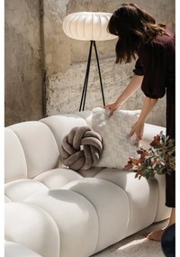 Colțar crem cu tapițerie din catifea (cu colț pe partea stângă, cu șezlong) Cube – Bonami Selection