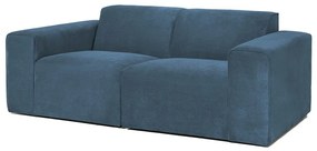 Canapea albastră cu tapițerie din catifea reiată 202 cm Sting – Scandic