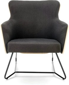 Fotoliu CHILLOUT, gri inchis, stofa, 74x67x79 cm