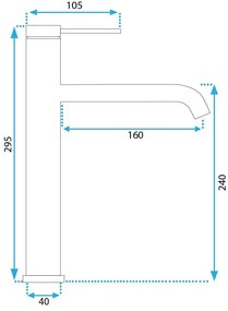 Baterie Clif inalta titanium H29,5 cm