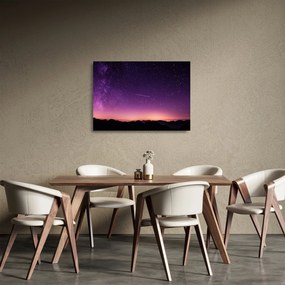 Tablou pe sticlă cu cerul și stea căzând (70x50 cm)
