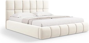 Pat tapitat cu tablie si lada depozitare, Bellis, Micadoni Home, BL, 160x200 cm, catifea, bej deschis