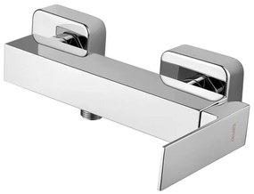 Baterie argintiu-lucios pentru duș cu montare pe perete (1 ieșire) Latus – Sapho