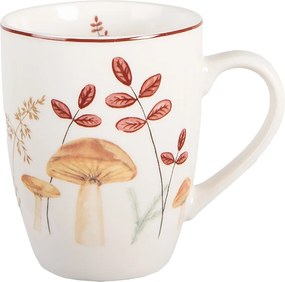 Cană din porțelan, bej, Colecția Mushrooms, 350 ml
