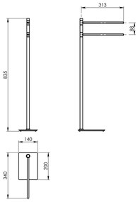 GEDY TR3188 Trilly suport cu suport pentruprosoape, pătrat, auriu mat
