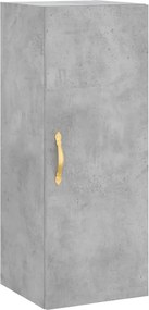 vidaXL Dulap montat pe perete, gri beton, 34,5x34x90 cm