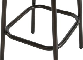 Scaun înalt de bar din metal si piele naturala, stil vintage, "Rotor"