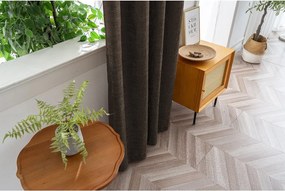 Draperie opaca LOOM VELVET 140x250 cm, maro Agatat: Inele metalice