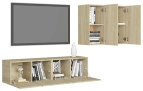 Set de dulapuri TV, 4 piese, stejar sonoma, PAL 1, Stejar sonoma, 60 x 30 x 30 cm