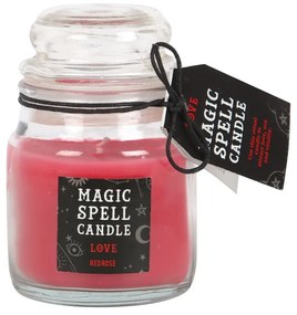 Lumanare magica in borcan cu capac, pentru ritualuri de iubire - Magic Spell (aroma trandafir)