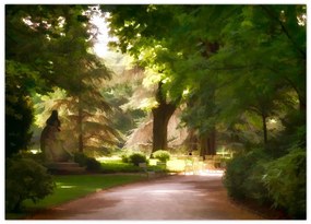 Tablou pe sticlă cu parc (70x50 cm)
