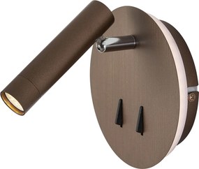 Lampă de perete modernă bronz închis, inclusiv LED cu USB-C - Croft