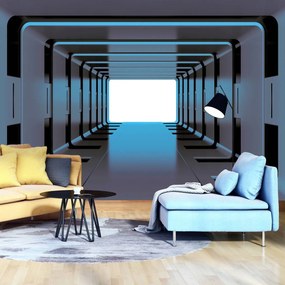 Fototapet - Tunel 3D albastru (254x184 cm)