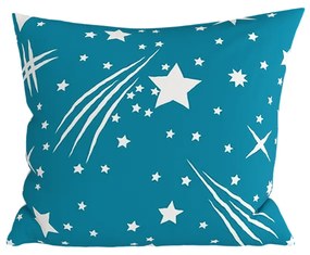 Set 2 huse decorative pentru perne din microfibra CERUL DE NOAPTE 45x45 cm, turcoaz