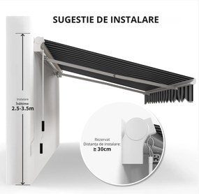 Outsunny Bază pentru Umbrelă de Soare cu Roți și Mâner Reglabil, 395x245 cm, Negru | Aosom Romania